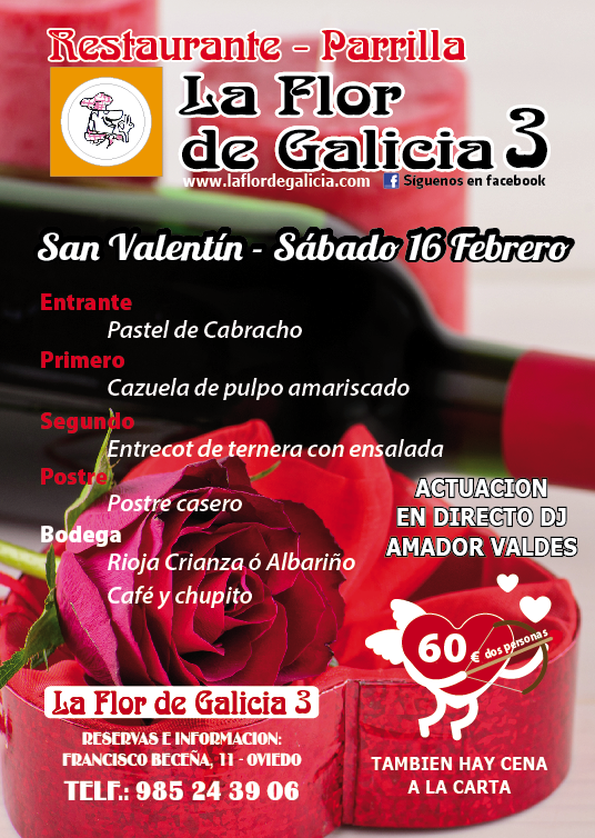Menú San Valentín 2019